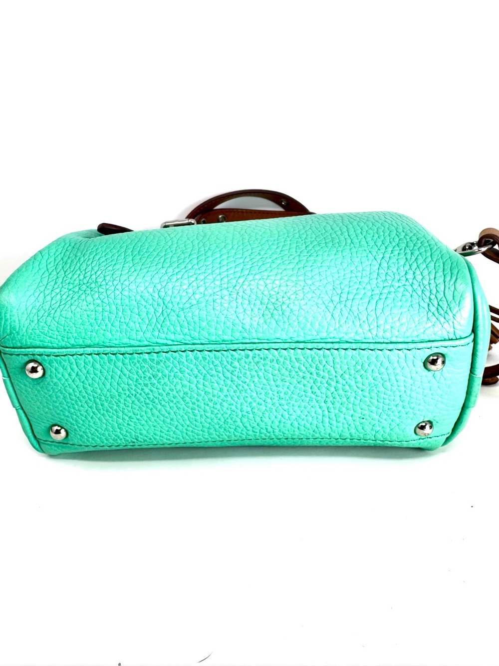 Dooney & Bourke Patterson Pebble Leather Small Kendra Satchel Mint Green - EUC - Picture 4 of 16
